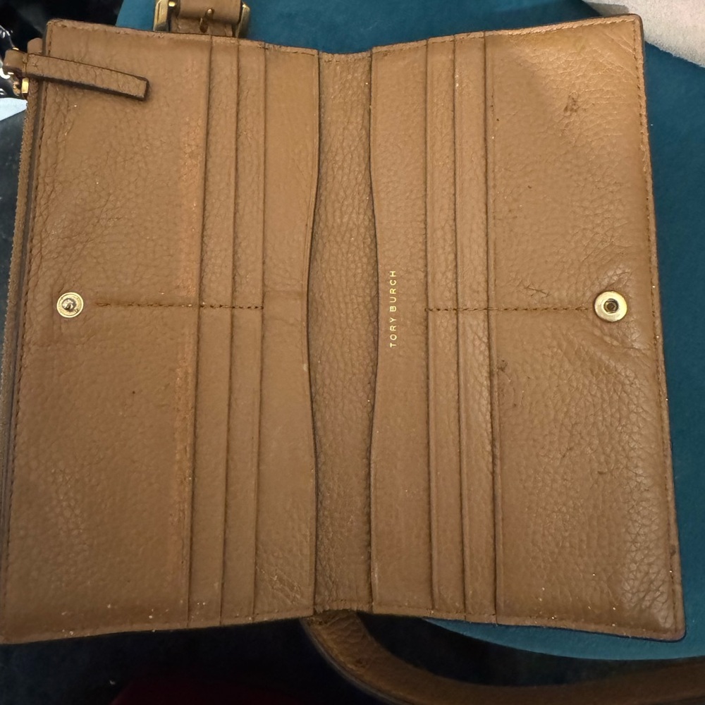 Tory Burch Tan Multicolor Leather Crossbody with Stripe Wallet - Picture 4 of 9